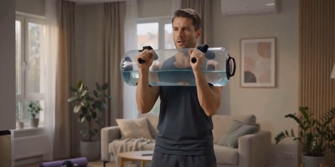 Entraînement à domicile avec le sac d'eau AquaPower